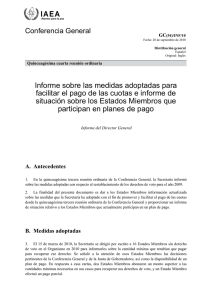 Informe sobre las medidas adoptadas para facilitar el pago de las