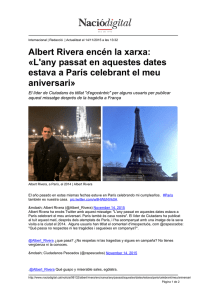 Albert Rivera encén la xarxa: «L`any passat en aquestes dates