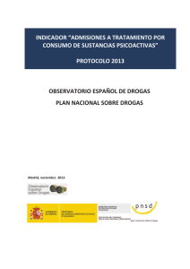 Indicador “Admisiones a Tratamiento por Consumo de