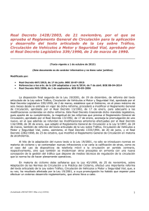 Real Decreto 1428/2003, de 21 noviembre, por el que se aprueba el