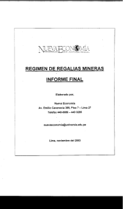 Régimen de regalías mineras: Informe final