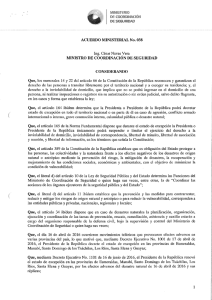 Acuerdo No. 038 - Ministerio Coordinador de Seguridad