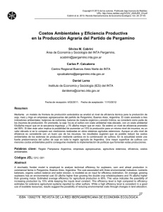 Costos ambientales y eficiencia productiva en la producción agraria