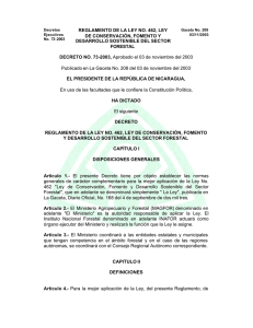 Reglamento a la Ley de Conservacion, Fomento y