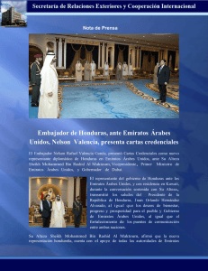 Embajador de Honduras, ante Emiratos Árabes Unidos, Nelson