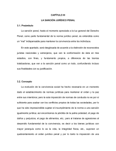 CAPÍTULO III LA SANCIÓN JURÍDICO PENAL 3.1. Preámbulo La