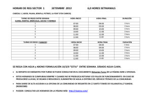 horari de reg sector 1 setembre 2013 6,0 hores setmanals