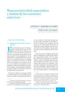 Representatividad negociadora y ámbito de los convenios colectivos