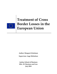 Treatment of Cross Border Losses in the European Union