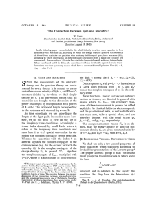 The Connection Between Spin and Statistics1