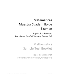 Math Grades 6-8 Student Sample Test Booklet: Spanish