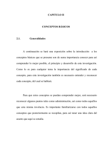 CAPITULO II CONCEPTOS BÁSICOS 2.1. Generalidades A