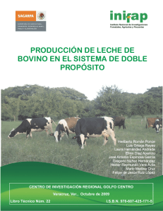 producción de leche de bovino en el sistema de doble propósito