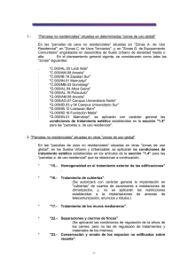 1.- "Parcelas no residenciales" situadas en determinadas "zonas de