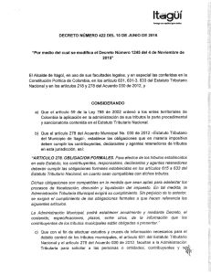 Decreto N° 422 del 10 de junio de 2016