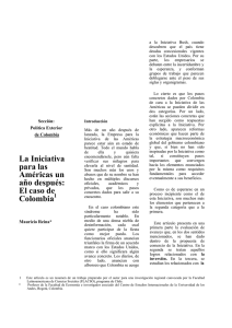 La Iniciativa para las Américas un año después: El caso de Colombia