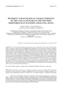 DIVERSITY AND ECOLOGICAL CHARACTERISTICS OF THE