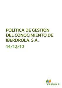 Política de Gestión del Conocimiento de Iberdrola, S.A.