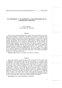 “EL EPÏCÚREO” Y “EL ESTOICO” 0 LAS BONDADES DE LA