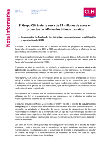 El Grupo CLH invierte cerca de 23 millones de euros en proyectos