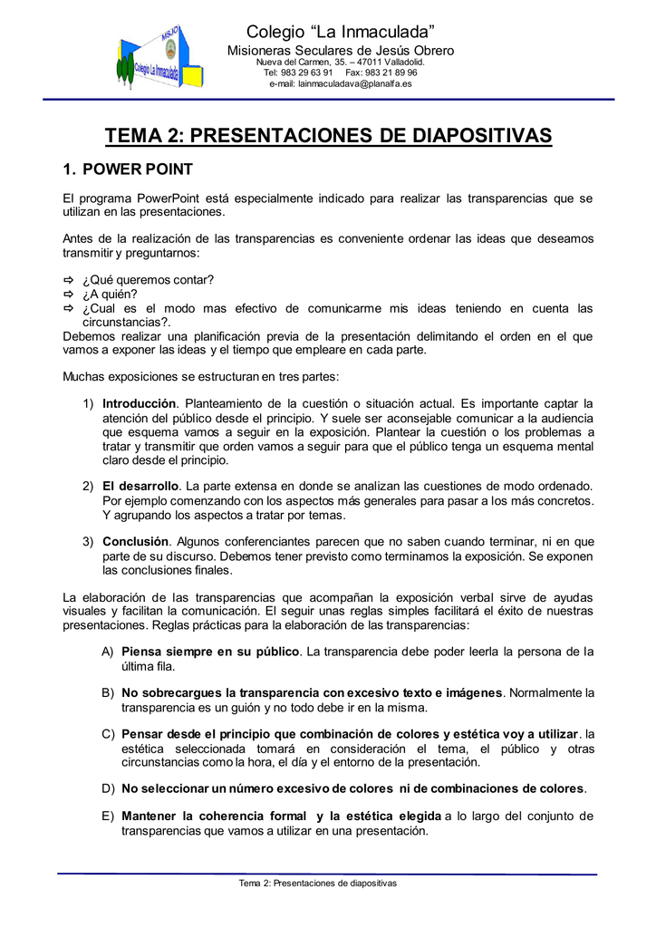 Tema 2 Presentaciones De Diapositivas