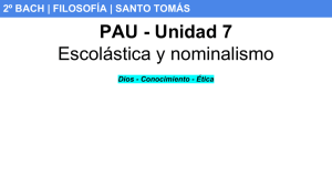 PAU - Unidad 7 Escolástica y nominalismo
