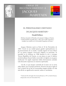 EL PERSONALISMO CRISTIANO DE JACQUES MARITAIN *