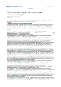 La mediación en los conflictos individuales de trabajo