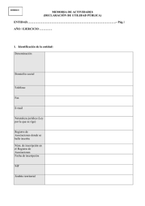 MEMORIA DE ACTIVIDADES (DECLARACIÓN DE UTILIDAD