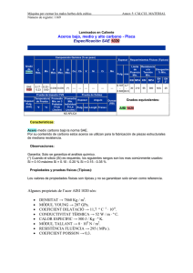Aceros bajo, medio y alto carbono - Placa Especificación SAE 1020