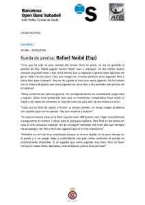 Rueda de prensa: Rafael Nadal (Esp)