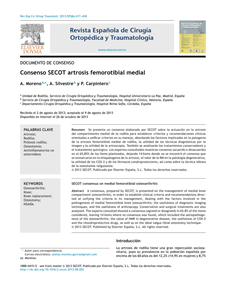 Consenso SECOT Artrosis Femorotibial Medial