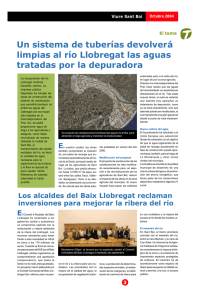 Un sistema de tuberías devolverá limpias al río Llobregat las aguas