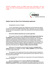 NOTICE: Eligibility criteria for EMBO Short