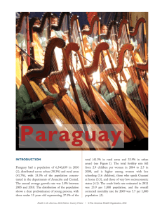 INTRODUCTION Paraguay had a population of 6,340,639 in 2010