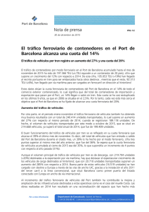 El tráfico ferroviario de contenedores en el Port de Barcelona