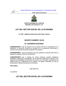 Ley del sector social de la economía Honduras
