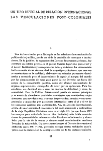 Un tipo especial de relación internacional: las vinculaciones post