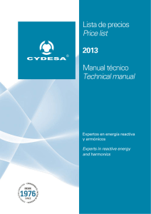 Lista de precios Price list 2013 Manual técnico Technical manual