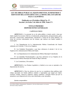 Ley de Obras Públicas, Equipamientos, Suministros y Servicios