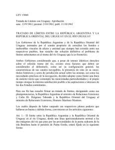 LEY 15868 Tratado de Límites con Uruguay. Aprobación sanc. 13/9