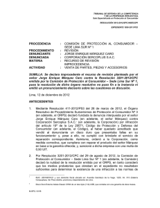 Resolución N° 3613-2012/SPC
