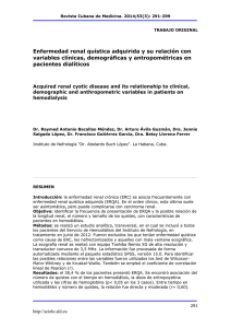 Enfermedad renal quística adquirida y su relación con variables