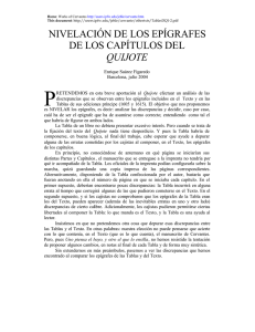 Nivelación de los epígrafes de los capítulos del Quijote