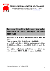 Convenio Colectivo del sector Agrícola, Ganadero de Soria. (Código