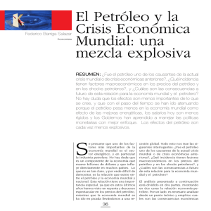 El Petróleo y la Crisis Económica Mundial: una mezcla explosiva