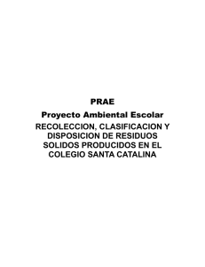 PRAE Proyecto Ambiental Escolar RECOLECCION
