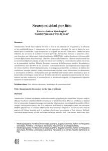 Neurotoxicidad por litio