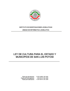 ley de cultura para el estado y municipios de san luis potosi