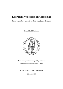 Literatura y sociedad en Colombia. Discurso, poder y